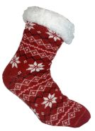 Homesocks dames 36-40 rood/wit 1pr #