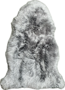 Schapenvacht lange haren 95x50cm Schweiz grijs "11606" #