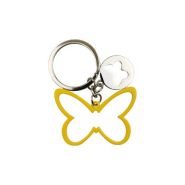Sleutelhanger 0006-0080 Vlinder Neon Geel #
