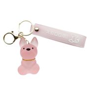 Sleutelhanger 0006-0094 Hond zittend pastelroze #