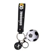 Sleutelhanger 0006-0111 Voetbal + PVC band wit #
