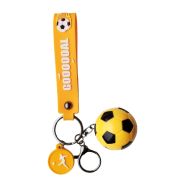 Sleutelhanger 0006-0111 Voetbal + PVC band geel #