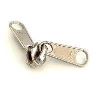 YKK spiraal trekker "dubbele lip" nikkel