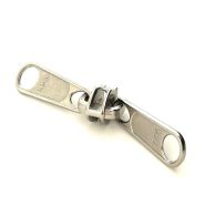 YKK spiraal trekker "dubbele lip" nikkel