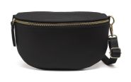 M&M leather fashion buiktas "M" zwart goud #