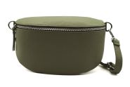 M&M leather fashion buiktas "M" olijf zilver #