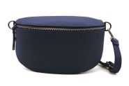 M&M leather fashion buiktas "M" blauw zilver #