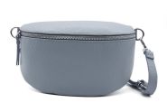 M&M leather fashion buiktas "M" pastel blauw zilver #