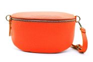 M&M leather fashion buiktas "M" oranje zilver #