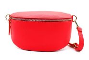 M&M leather fashion buiktas "M" rood zilver #
