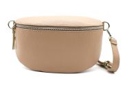 M&M leather fashion buiktas "M" beige zilver #