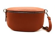 M&M leather fashion buiktas "M" cognac zilver #