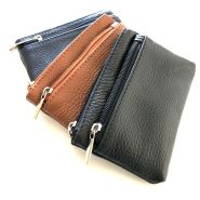M&M leather fashion beursje dubbele rits #