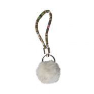 Sleutelhanger 0006-0451 Pompon met band wit #