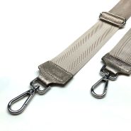 M&M leather fashion schouderband 004 zilver #