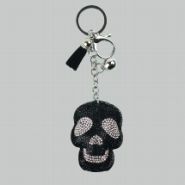 Sleutelhanger 0006-0014 Glitter doodshoofd zwart #