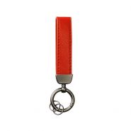 Sleutelhanger 0006-0650 Kunstleer band rood #