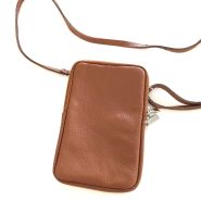 M&M leather fashion bags telefoon tasje cognac #