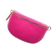 M&M leather fashion buiktas "M" pink zilver #