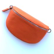 M&M leather fashion buiktas "M" oranje zilver #