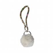 Sleutelhanger 0006-0451 Pompon met band wit #