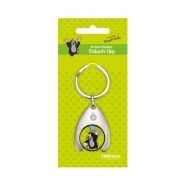 Sleutelhanger Winkelwagenchip metaal Mol+schep 11514N #
