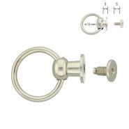 Geweerknoop nikkel + ring 12mm