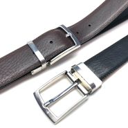 Turn buckle ceintuur 35 mm zwart/bruin #