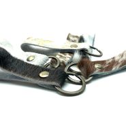 Sleutelhanger koehuid + sleutelring brons #